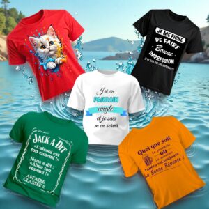 T-shirt adulte personnalisé avec photo ou texte – Création unique à La Réunion