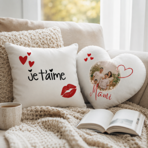 Oreiller personnalisé avec photo ou texte
