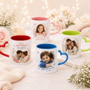 Mug cœur personnalisé avec photo