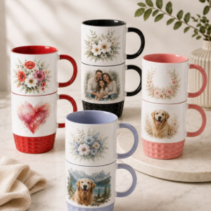 Mug empilable personnalisé – Photo ou texte